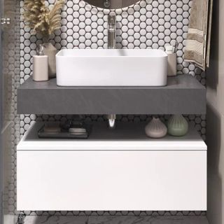 Тумба подвесная без столешницы Velvex Unit tp.UNI.80.1Y белый глянец, 80 см